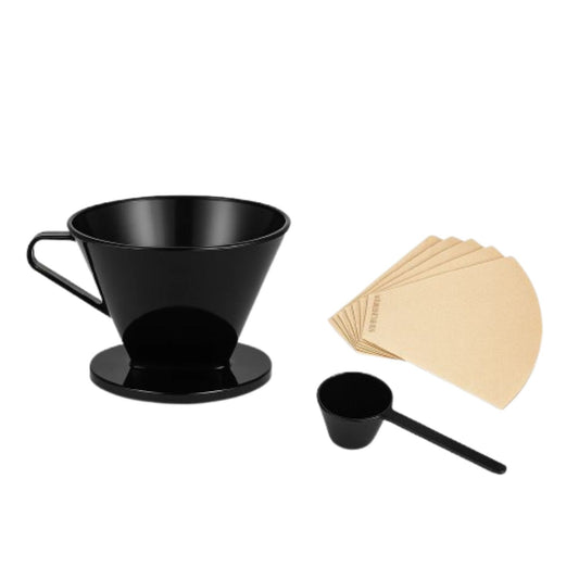 Home Collection Single Cup Pour Over Coffee Dripper Set with Scoop and 10 Filters