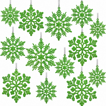 Home Collection Pack of 36 Christmas Snowflake Ornaments Plastic Hanging Winter Holiday Decorations