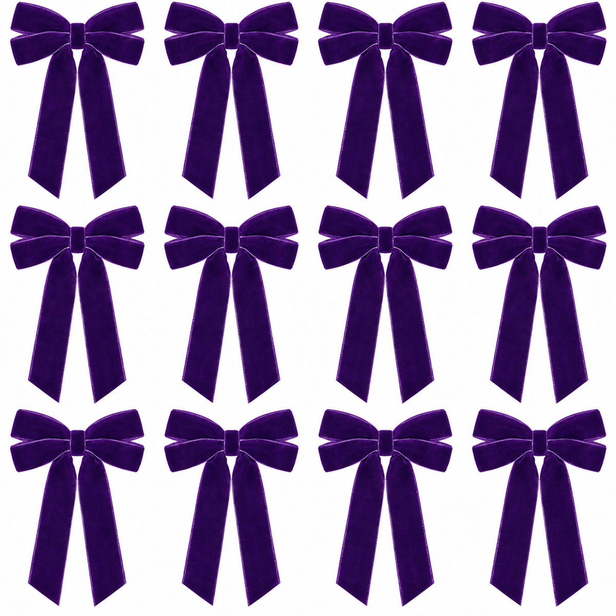 Home Collection Pack of 12 Velvet Christmas Ribbon Bows 5x10 Inch Holiday Tree Decorations