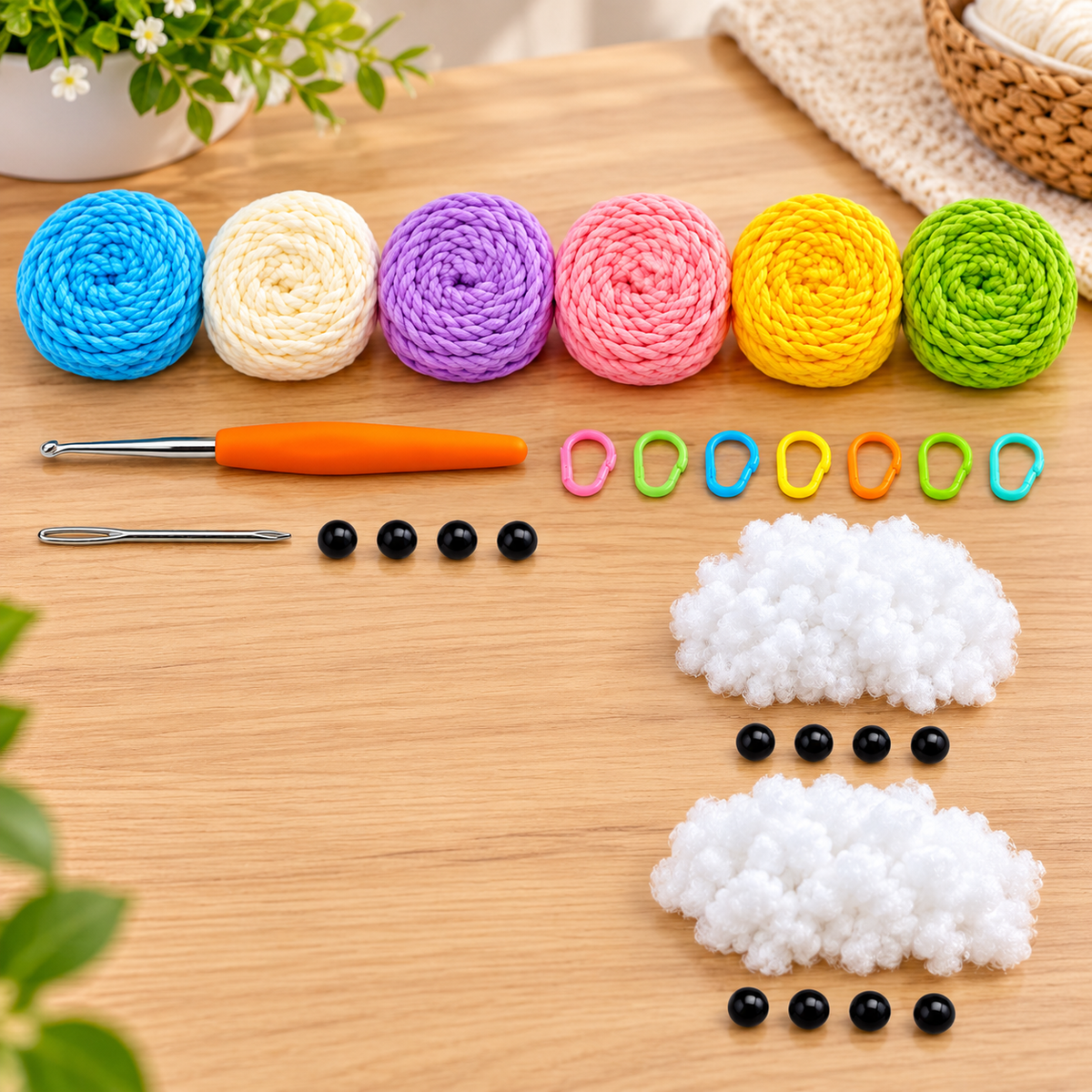 Home Collection Coaster Flower Pot Crochet Kit for Beginners