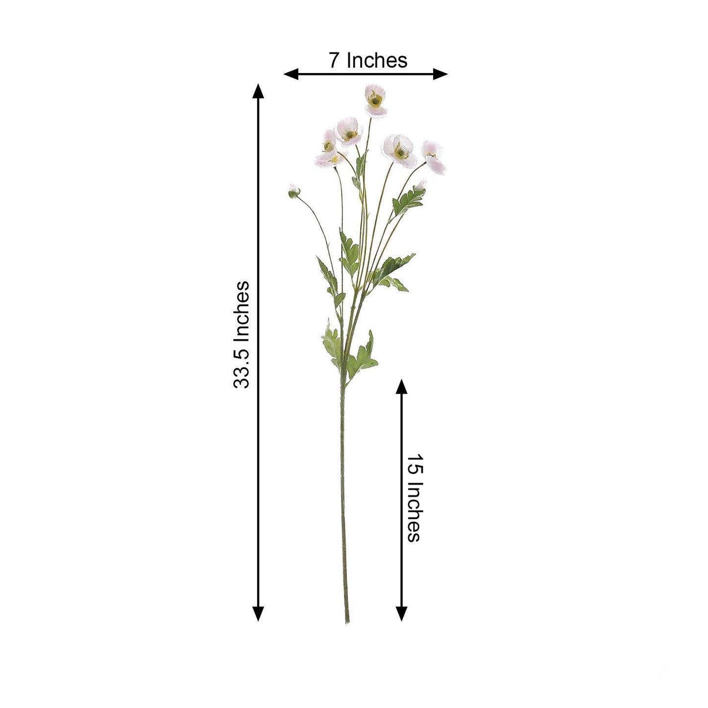 2-Pack 33” Silk Artificial Poppy Flower Bushes – Long Stem Wedding & Party Decor