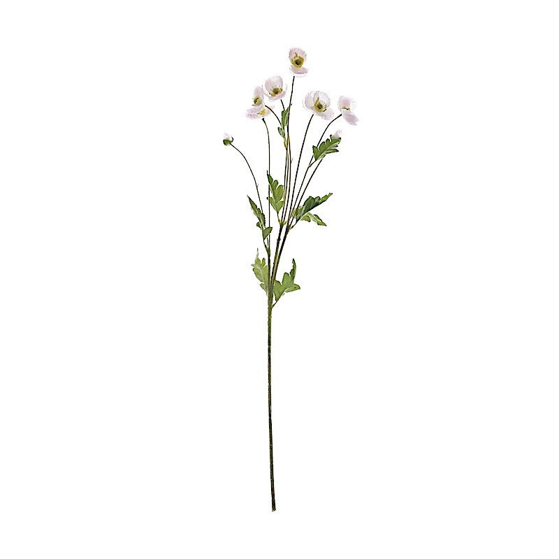 33" Long Stem Silk Artificial Poppy Flower Sprays