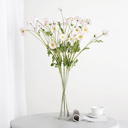 2-Pack 33” Silk Artificial Poppy Flower Bushes – Long Stem Wedding & Party Decor