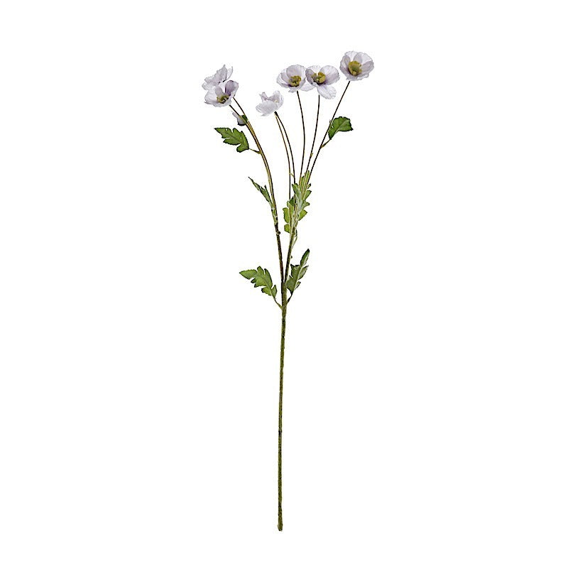 33" Long Stem Silk Artificial Poppy Flower Sprays