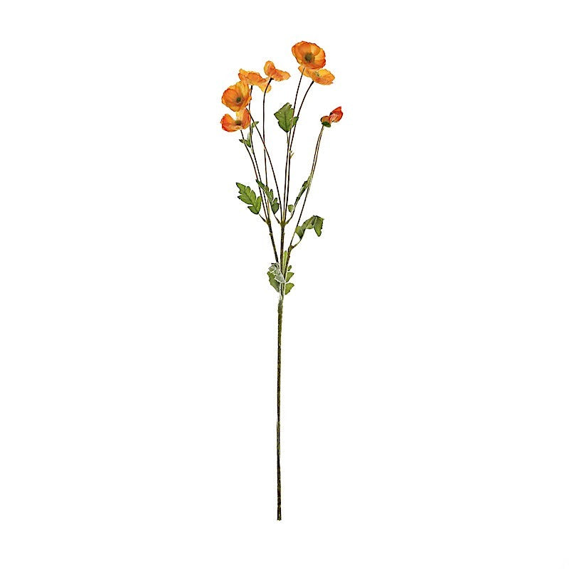 33" Long Stem Silk Artificial Poppy Flower Sprays