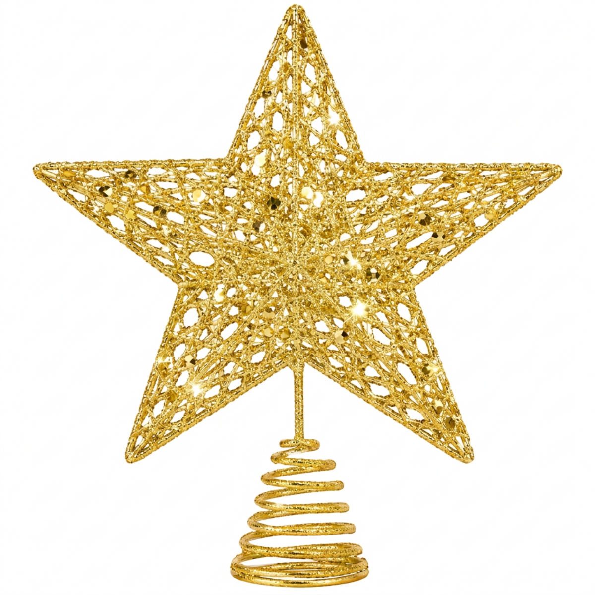 Home Collection Glitter Christmas Tree Topper Star Shatterproof Sparkling Holiday Decoration 8 Inch