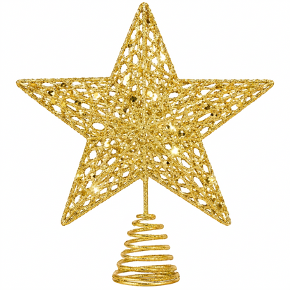 Home Collection Glitter Christmas Tree Topper Star Shatterproof Sparkling Holiday Decoration 8 Inch