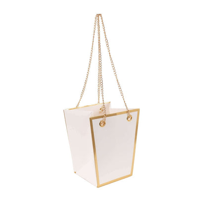 Pack of 6 Edge Trapezoid Paper Gift Bags 5 Inch Gold