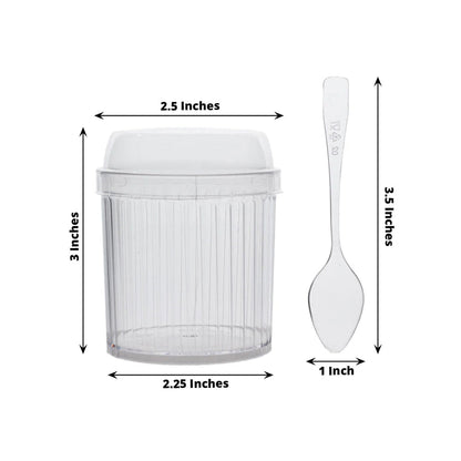 Home Collection Pack of 24 Clear Ribbed Plastic Dessert Cups 5oz