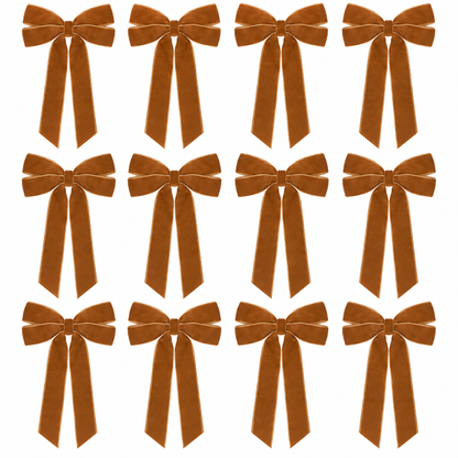 Home Collection Pack of 12 Velvet Christmas Ribbon Bows 5x10 Inch Holiday Tree Decorations