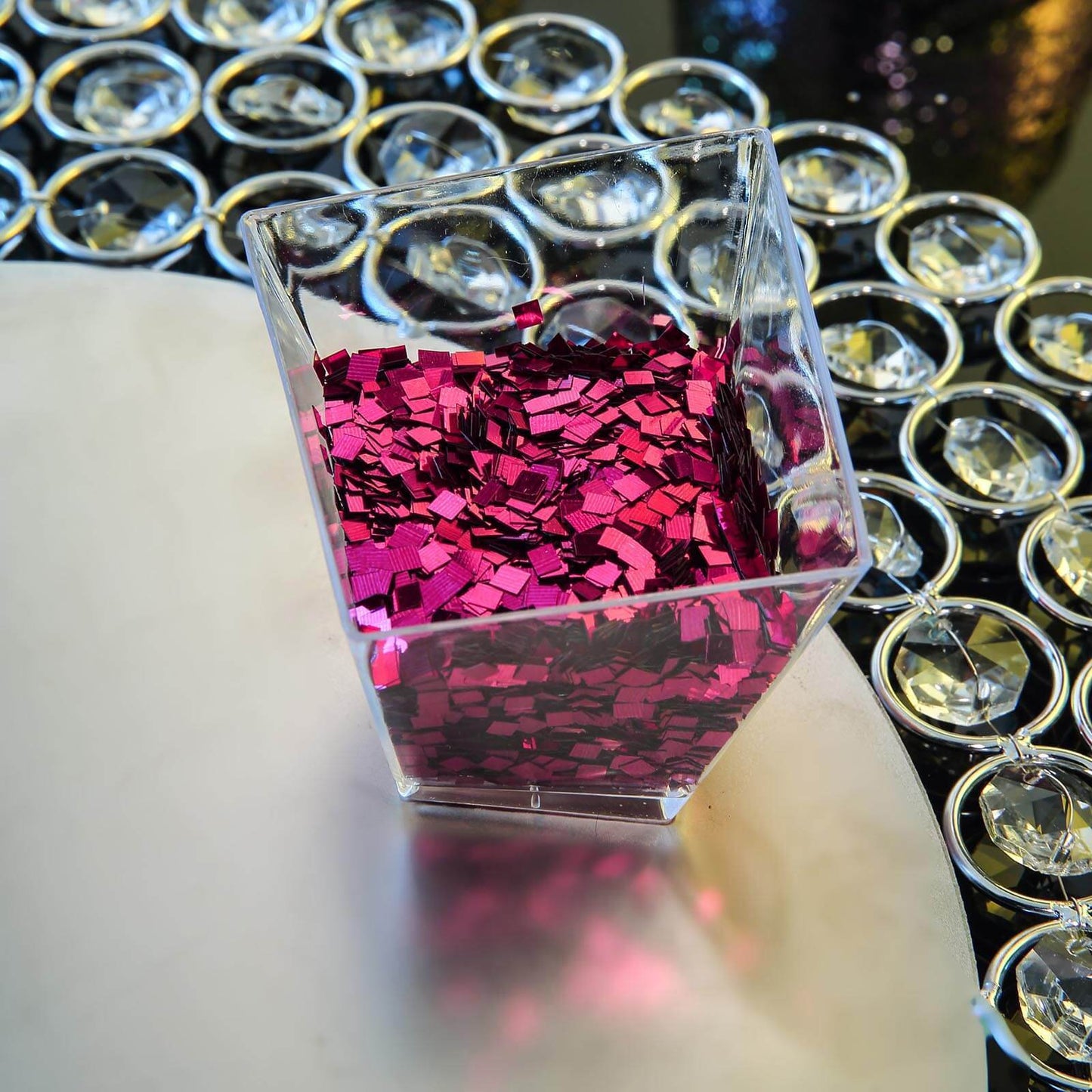 50g Hot Pink Chunky Glitter Confetti for DIY Arts Crafts