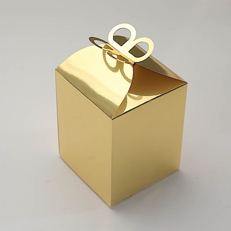 Home Collection 25-Pack Metallic Butterfly Top Candy Gift Boxes Favor Holders