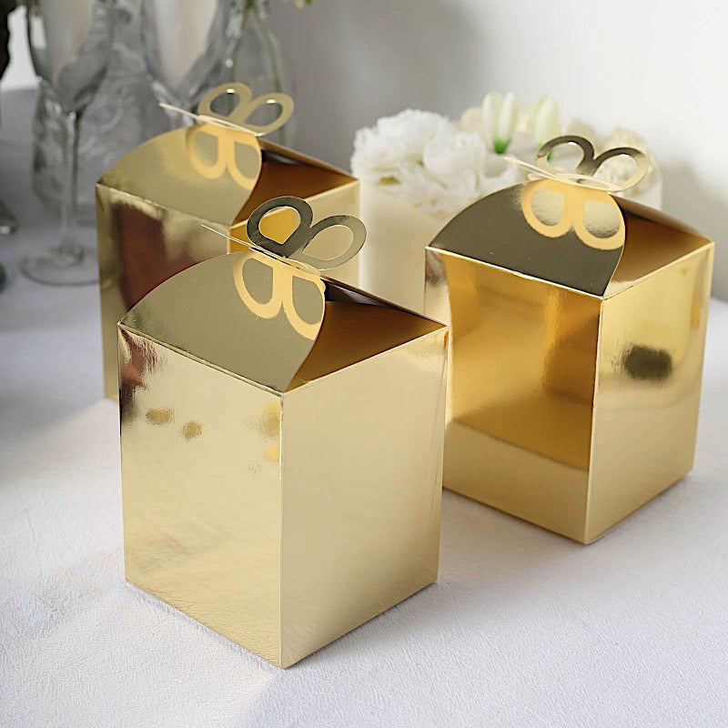Home Collection 25-Pack Metallic Butterfly Top Candy Gift Boxes Favor Holders