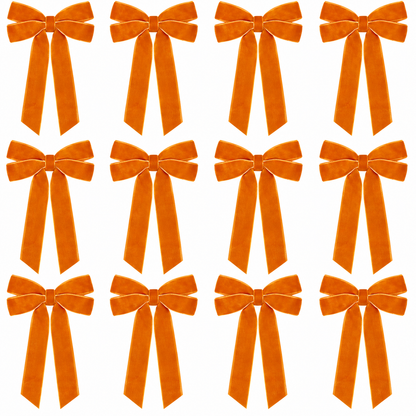 Home Collection Pack of 12 Velvet Christmas Ribbon Bows 5x10 Inch Holiday Tree Decorations