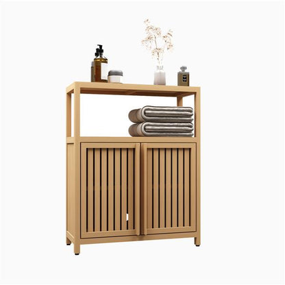 Large Bamboo Storage Cabinet with Shelves