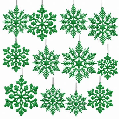 Home Collection Pack of 36 Christmas Snowflake Ornaments Plastic Hanging Winter Holiday Decorations
