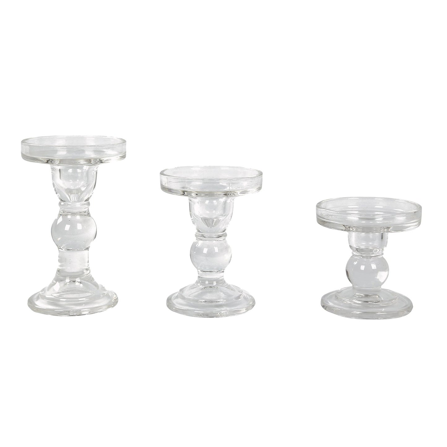 3Pcs Glass Pillar Candle Holders