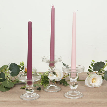 3Pcs Glass Pillar Candle Holders