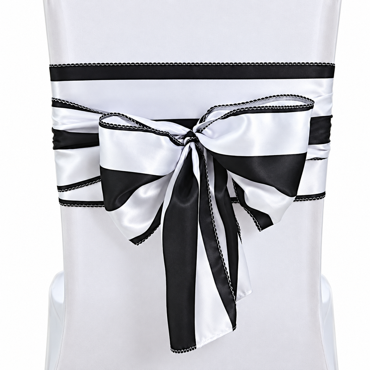 Home Collection 10Pcs Satin Stripe Chair Sashes