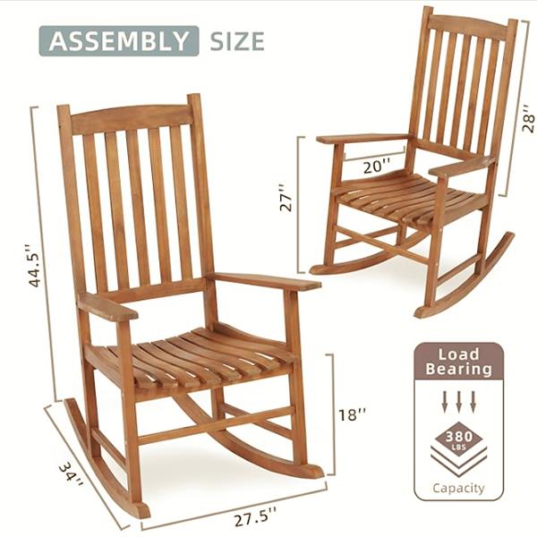Acacia Wood Rocking Chair – Light Brown