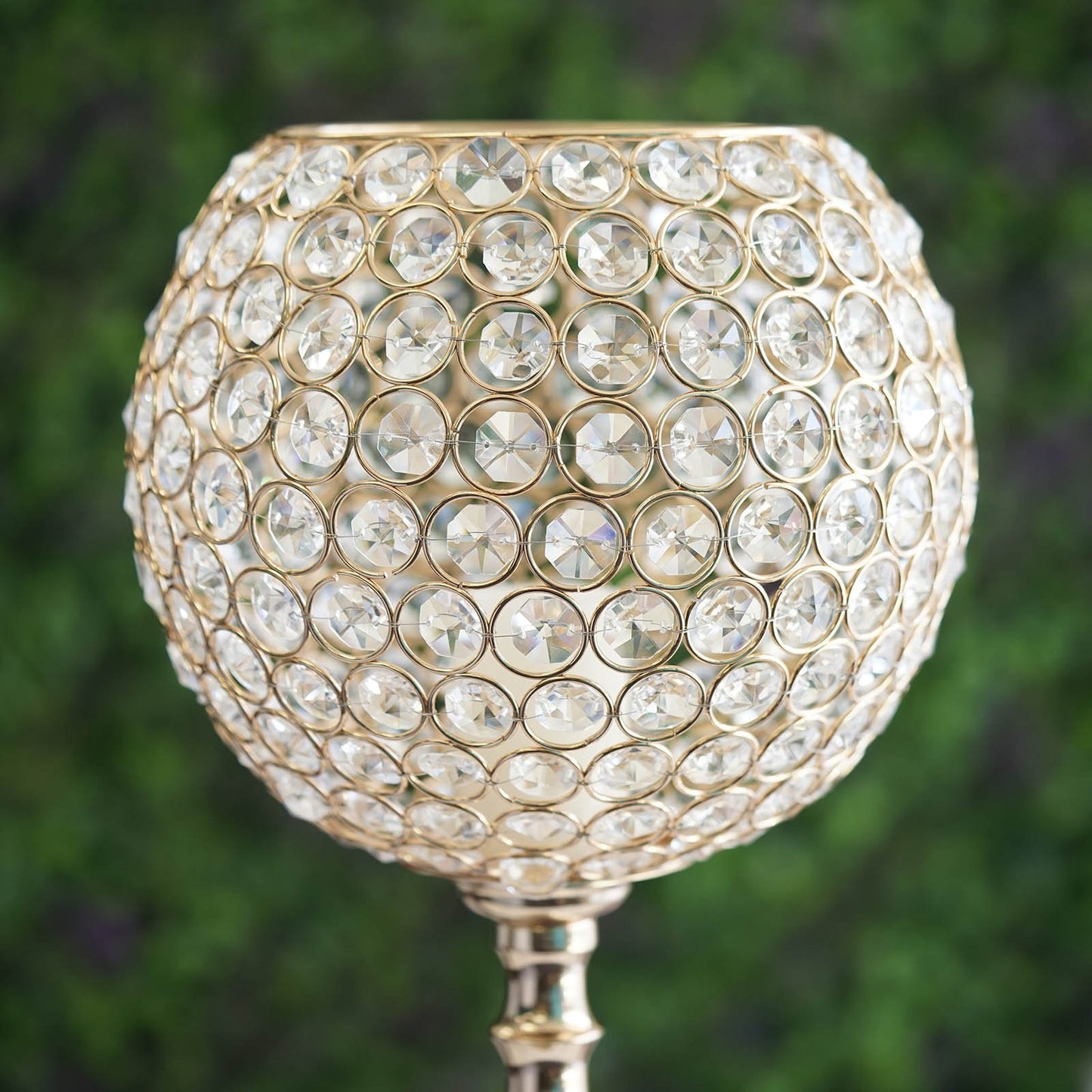 30" Crystal Beaded Goblet Ball Candle Holder