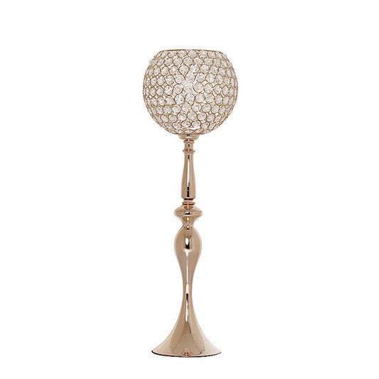 30" Crystal Beaded Goblet Ball Candle Holder