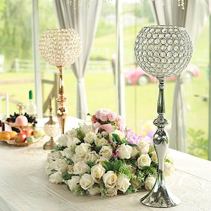 30" Crystal Beaded Goblet Ball Candle Holder
