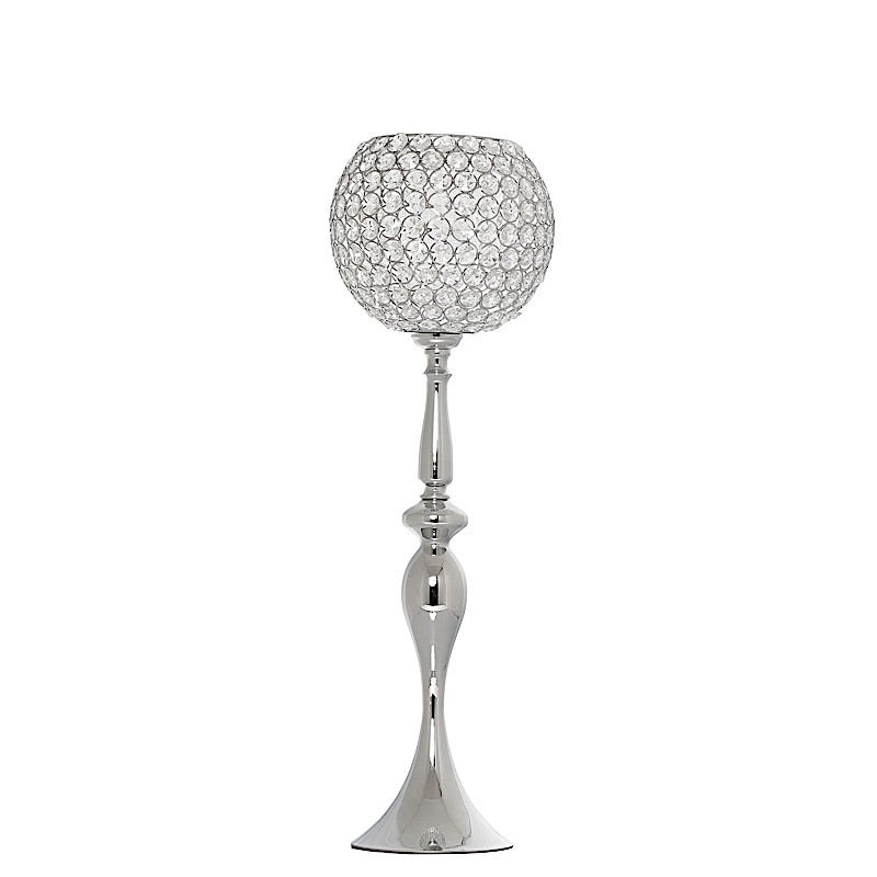 30" Crystal Beaded Goblet Ball Candle Holder