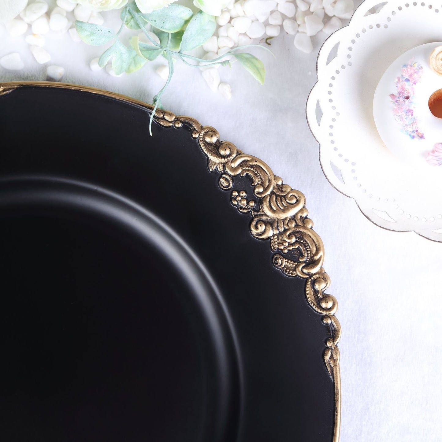Home Collection 24pcs 13" Round Charger Plates Embossed Rim