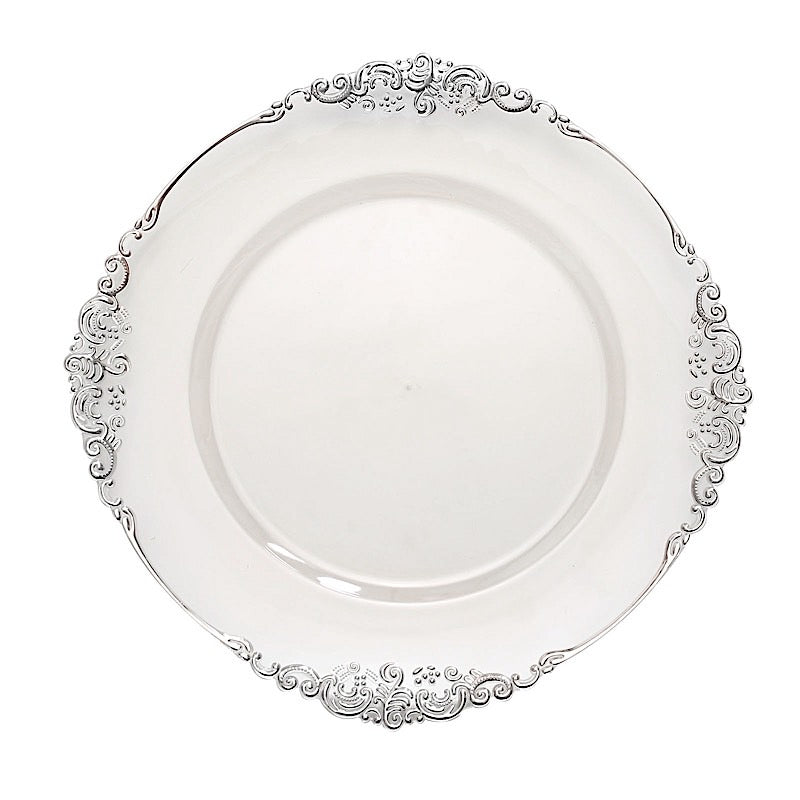 Home Collection 24pcs 13" Round Charger Plates Embossed Rim