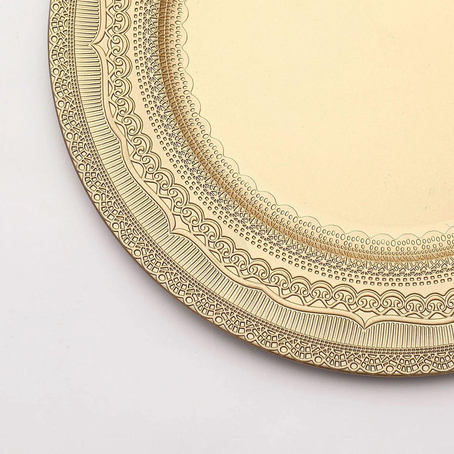 Home Collection 6-Pack 13" Round Acrylic Charger Plates – Lace Embossed Rim Decorative Chargers
