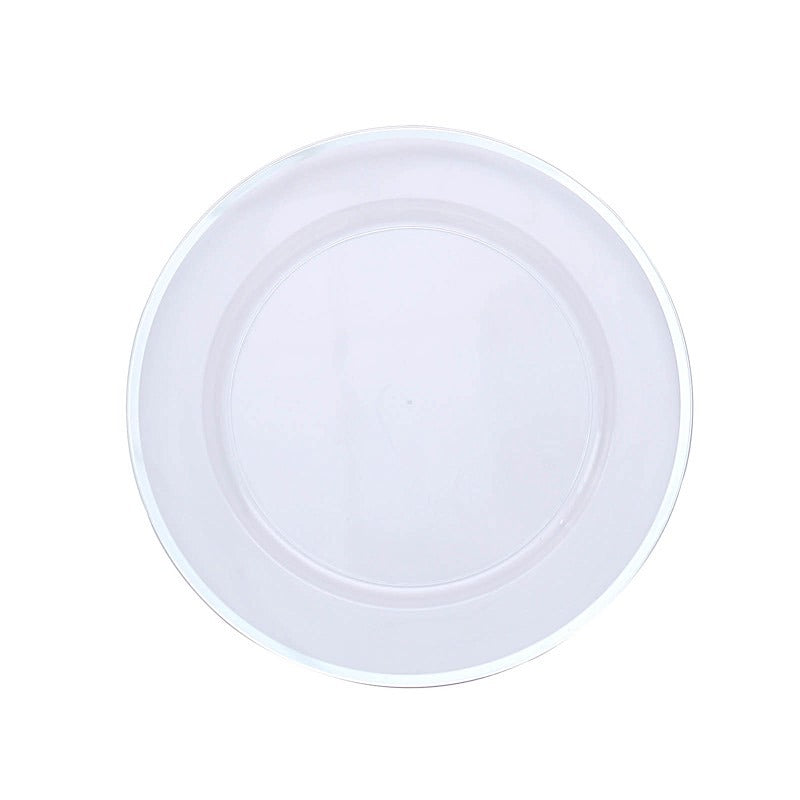 Home Collection 10-Pack 12-Inch Round Heavy Duty Plastic Charger Plates with Metallic Rim