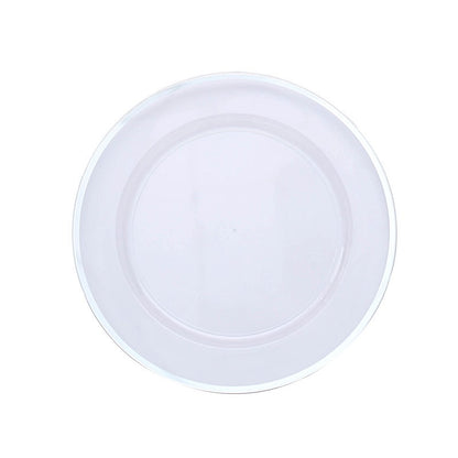 Home Collection 10-Pack 12-Inch Round Heavy Duty Plastic Charger Plates with Metallic Rim