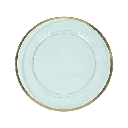 Home Collection 10-Pack 12-Inch Round Heavy Duty Plastic Charger Plates with Metallic Rim
