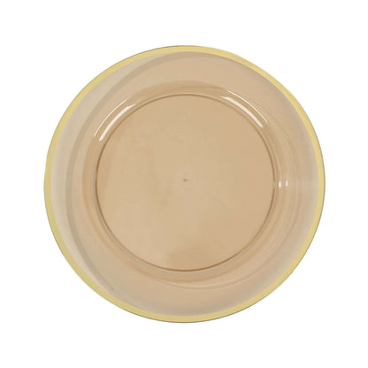 Home Collection 10-Pack 12-Inch Round Heavy Duty Plastic Charger Plates with Metallic Rim