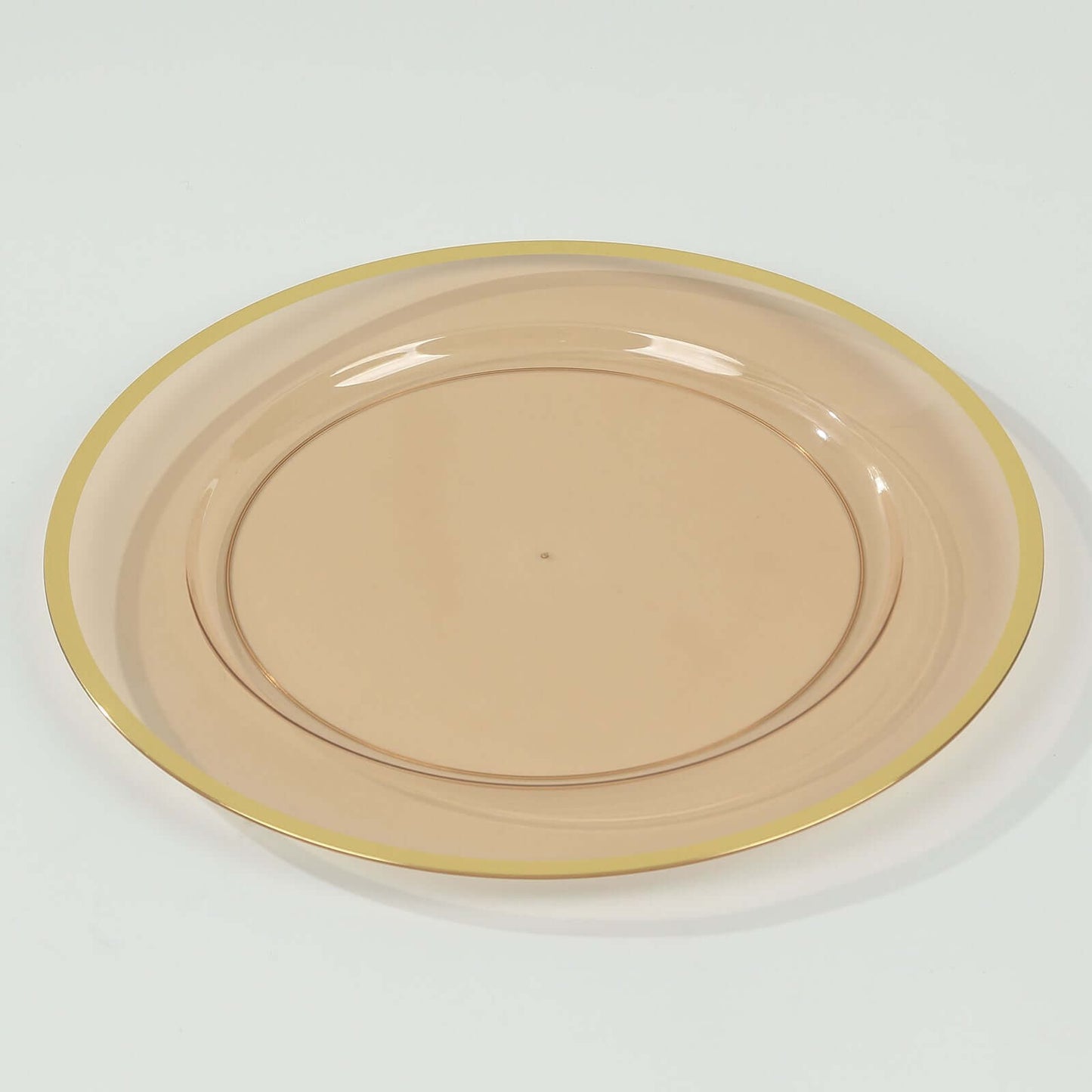 Home Collection 10-Pack 12-Inch Round Heavy Duty Plastic Charger Plates with Metallic Rim