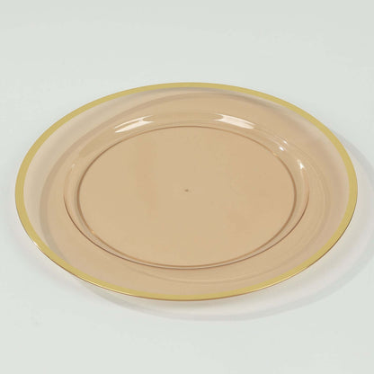 Home Collection 10-Pack 12-Inch Round Heavy Duty Plastic Charger Plates with Metallic Rim