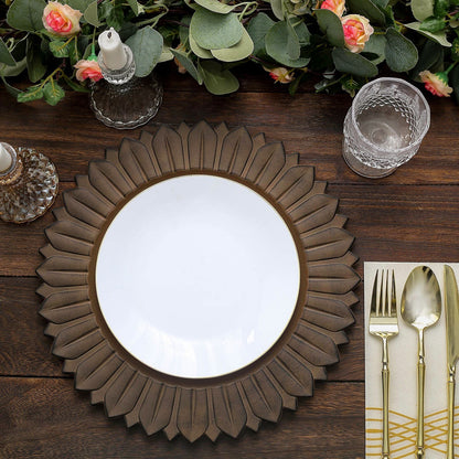 Home Collection 6-Pack Sunflower Design Round Dinner Charger Plates 13"