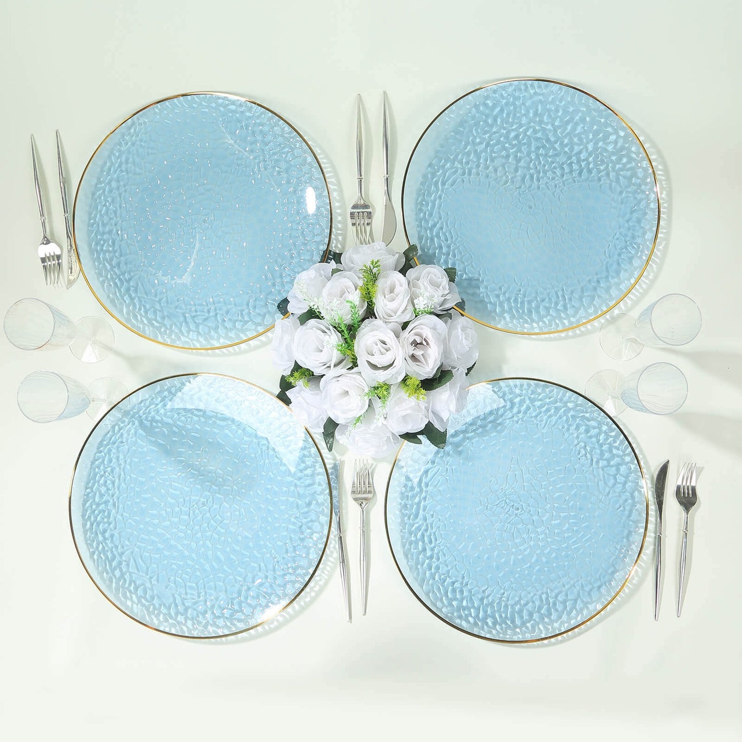 Home Collection 10-Pack 13" Round Hammered Plastic Charger Plates