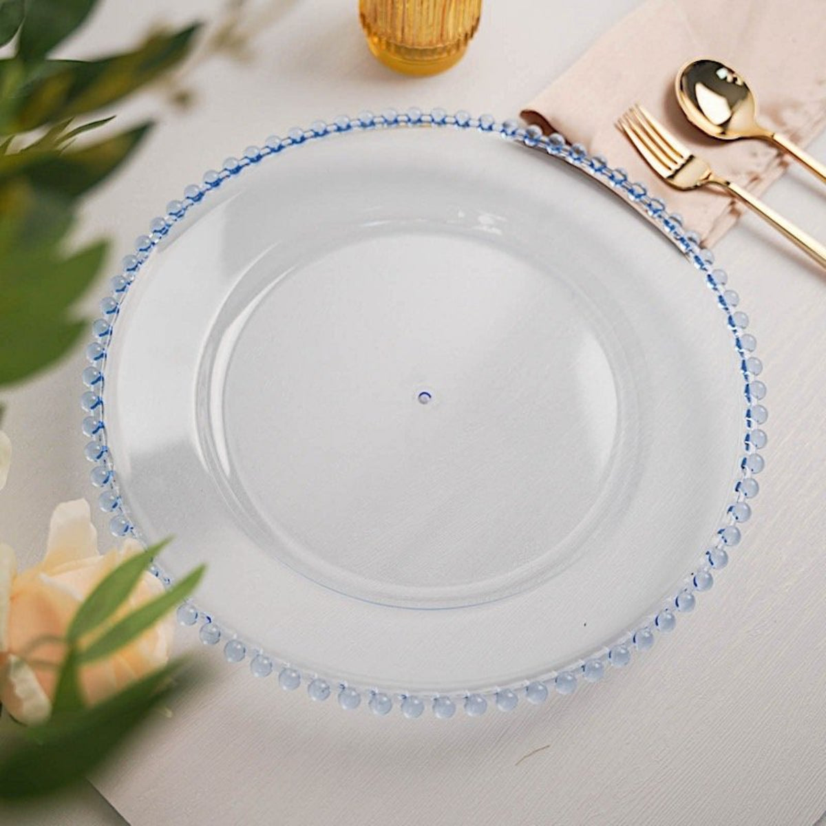 Home Collection 24-Pack Round Beaded Rim Charger Plates 12"