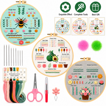Home Collection 3 Sets Embroidery Starter Kit