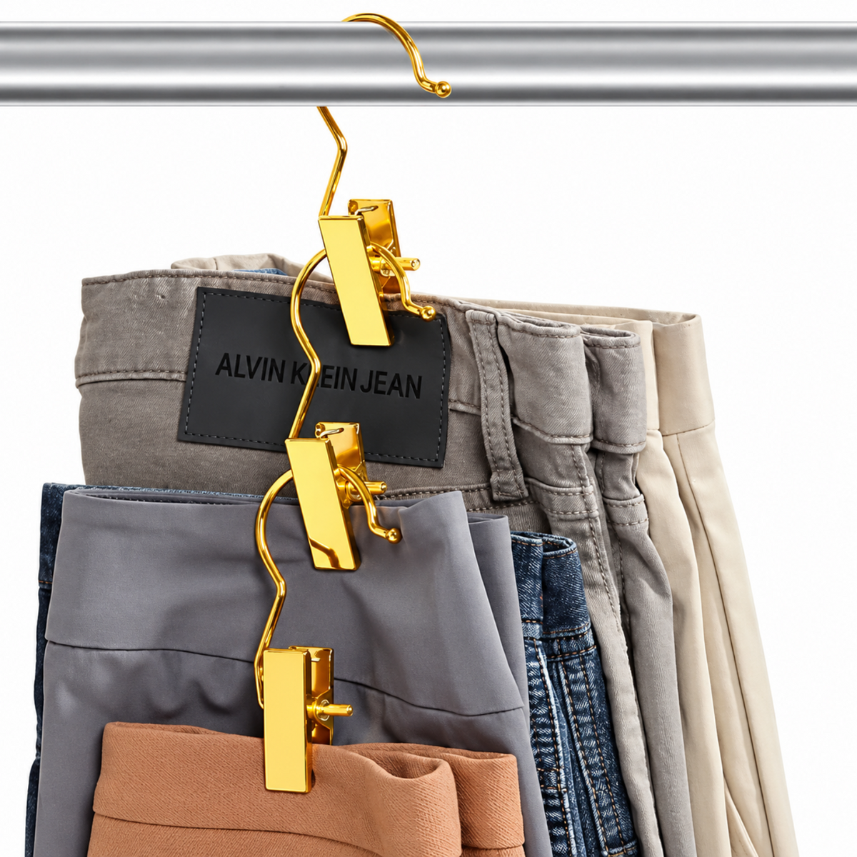 Home Collection Pack of 24 Gold Boot Clips for Closet Organization Hangers