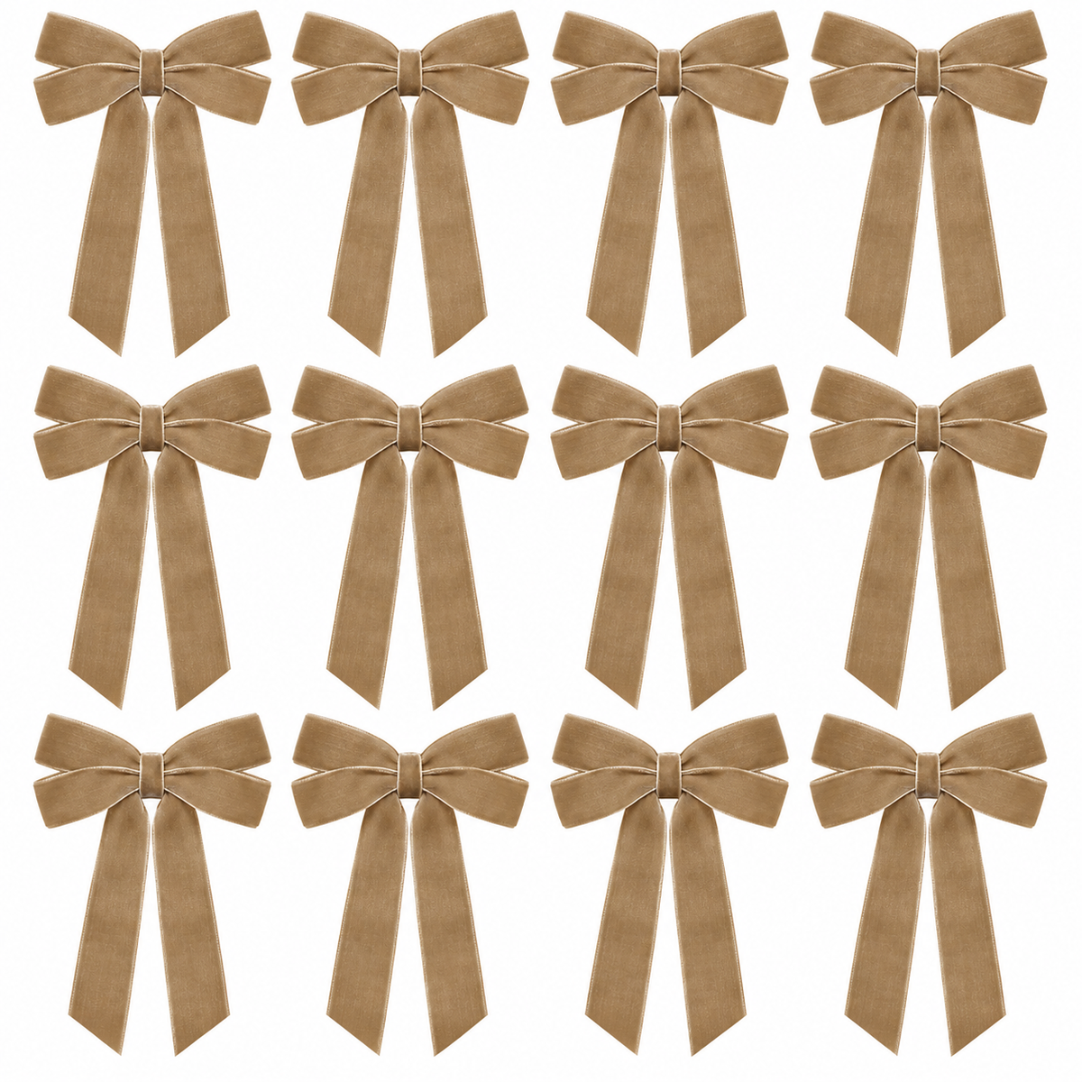 Home Collection Pack of 12 Velvet Christmas Ribbon Bows 5x10 Inch Holiday Tree Decorations