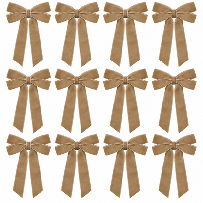 Home Collection Pack of 12 Velvet Christmas Ribbon Bows 5x10 Inch Holiday Tree Decorations