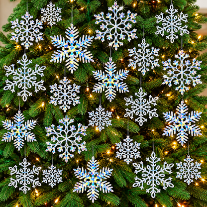 Home Collection Pack of 36 Christmas Snowflake Ornaments Plastic Hanging Winter Holiday Decorations