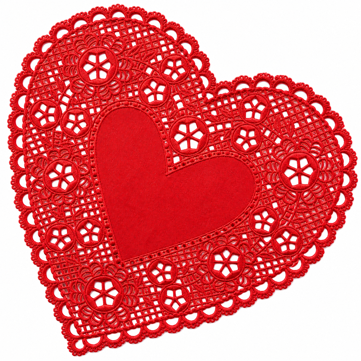 Home Collection 18-Pc 6-Inch Red Foil Paper Heart Doilies