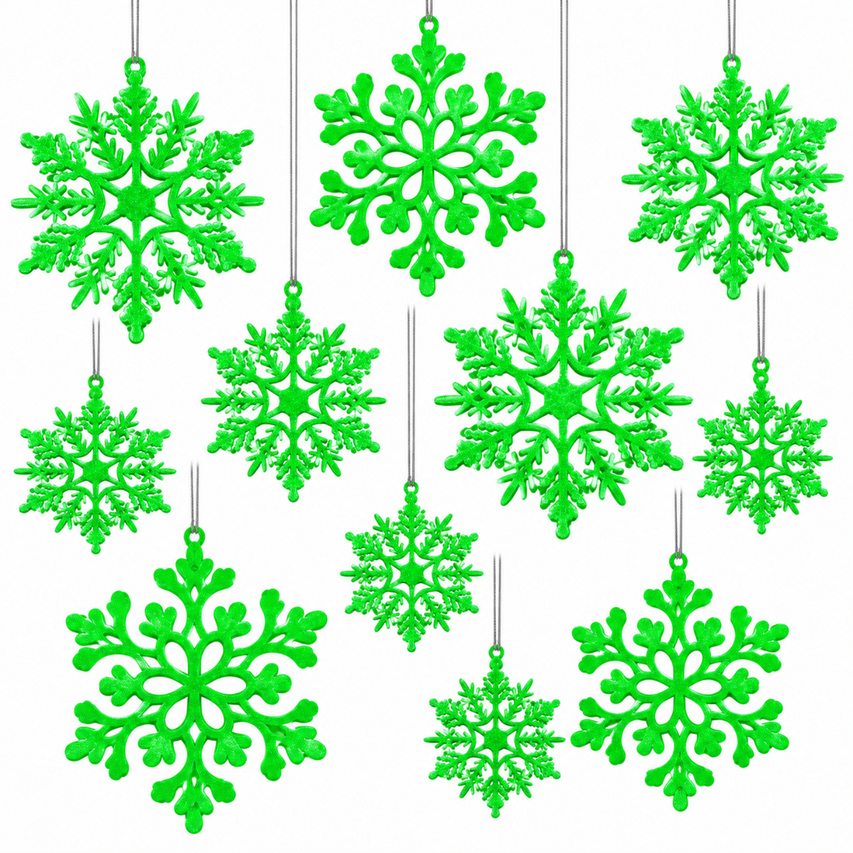 Home Collection Pack of 36 Christmas Snowflake Ornaments Plastic Hanging Winter Holiday Decorations