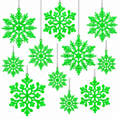 Home Collection Pack of 36 Christmas Snowflake Ornaments Plastic Hanging Winter Holiday Decorations