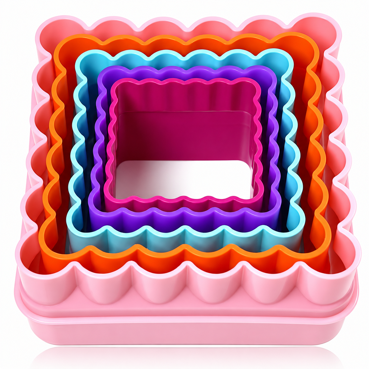 Home Collection Double-Sided Plastic Cookie Cutter Set Multi-Size Biscuit and Fruit Cutters