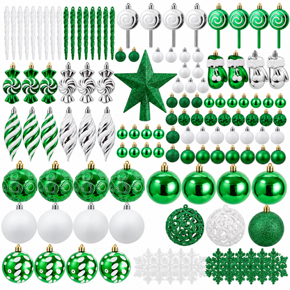 Home Collection Pack of 130 Shatterproof Christmas Ball Ornaments Assorted Holiday Tree Decorations